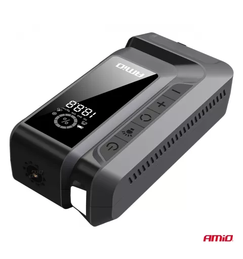 Nešiojamas 4in1 paleidimo įrenginys/LED/oro kompresorius/išorinė baterija 12V 12Ah 1600A AMIO-04677