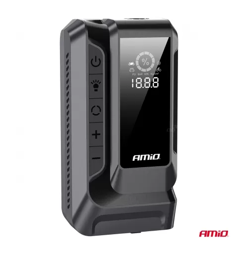 Nešiojamas 4in1 paleidimo įrenginys/LED/oro kompresorius/išorinė baterija 12V 12Ah 1600A AMIO-04677