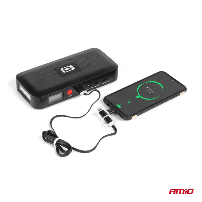 Nešiojamas paleidimo įrenginys / išorinė baterija 12V 12Ah 800A AMIO-04055