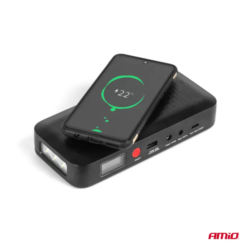 Nešiojamas paleidimo įrenginys / išorinė baterija 12V 12Ah 800A AMIO-04055