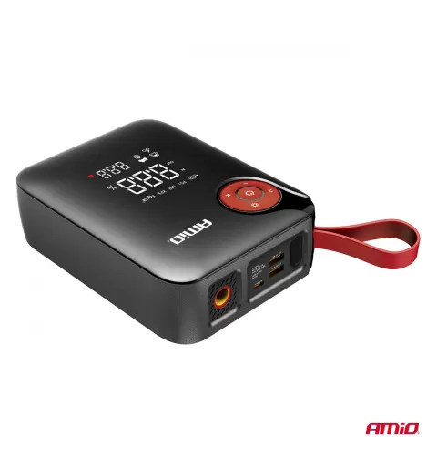Nešiojamas mini 4in1 paleidimo įrenginys/LED/oro kompresorius/išorinė baterija 12V 7,2Ah 600A PRO AMIO-04675
