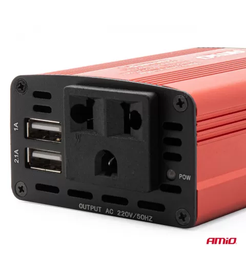 Įtampos keitiklis AMiO 12V/230V 150W/300W 2xUSB PI01