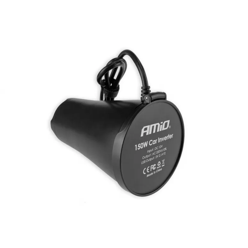 Įtampos keitiklis AMiO 12V/230V 150W/300W 2xUSB PI02