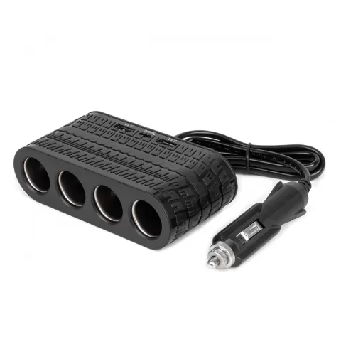 Keturvietis prailgintuvo lizdo įkroviklis 2x USB A 1x USB C 12/24V 120W 80cm AMIO-04367