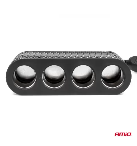 Keturvietis prailgintuvo lizdo įkroviklis 2x USB A 1x USB C 12/24V 120W 80cm AMIO-04367