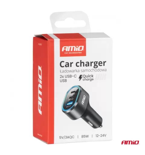 Greitas automobilinis įkroviklis 3.0 PD65W PD20W AMIO-04177
