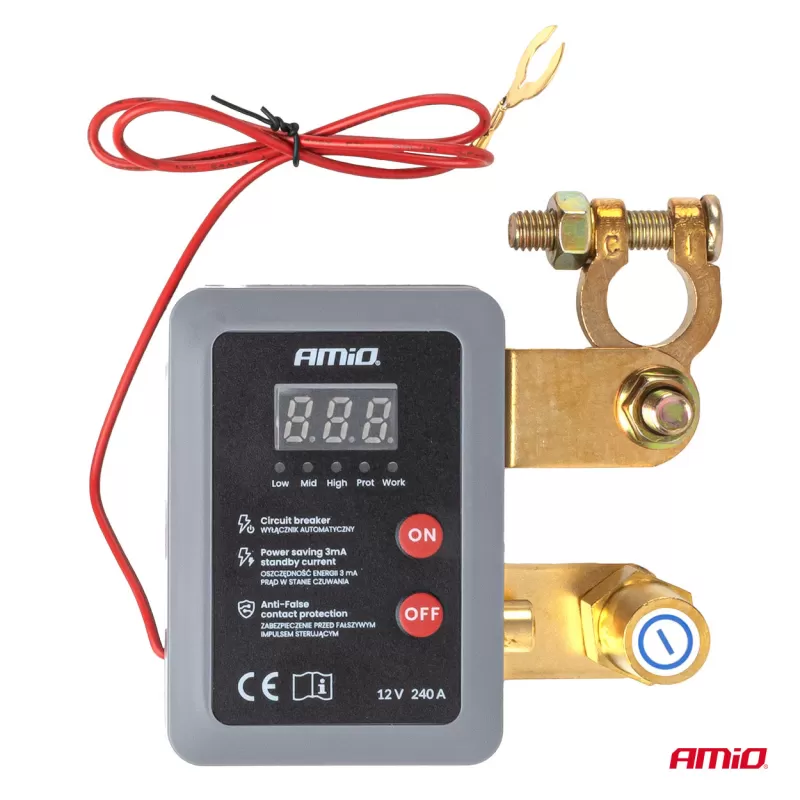 Nuotolinis akumuliatoriaus atjungimo jungiklis 12V 240A (BATT) AMIO-04832