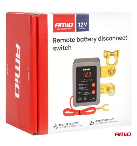 Nuotolinis akumuliatoriaus atjungimo jungiklis 12V 240A (BATT) AMIO-04832