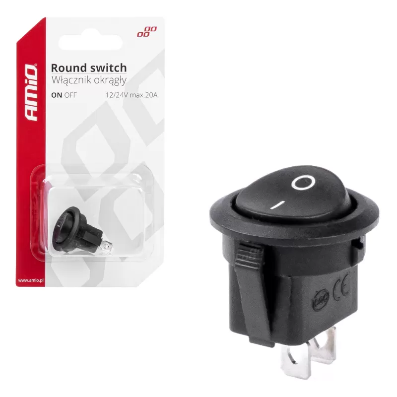 Apvalus jungiklis 12V 20A ON/OFF