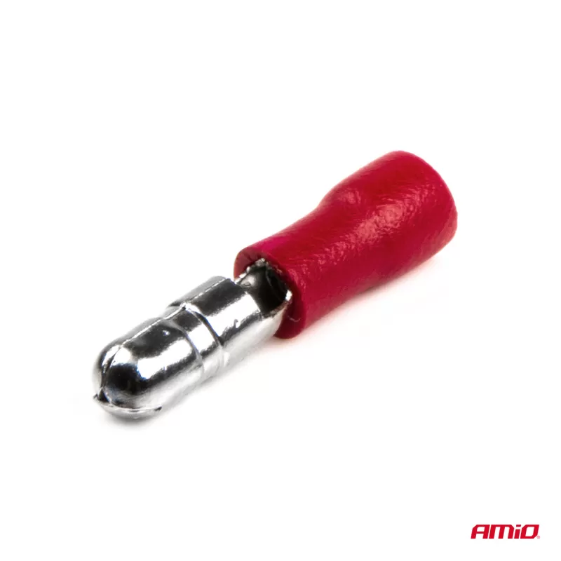 Cilindrinės kulkos formos jungtys 4mm 0,5-1,5mm² 10A, 10 vnt.