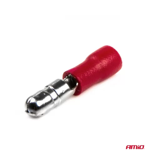Cilindrinės kulkos formos jungtys 4mm 0,5-1,5mm² 10A, 10 vnt.