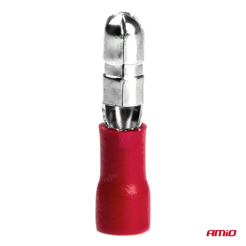 Cilindrinės kulkos formos jungtys 4mm 0,5-1,5mm² 10A, 10 vnt.