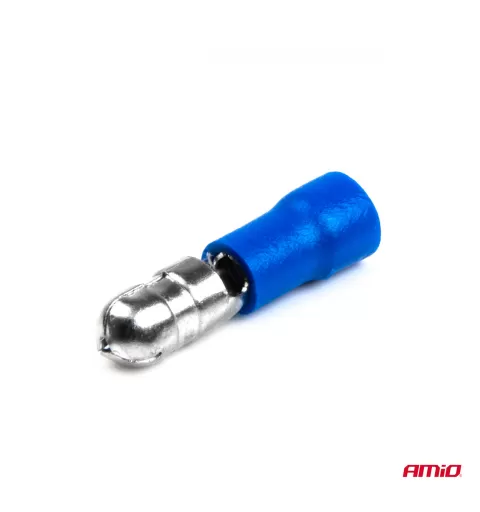 Cilindrinės kulkos formos jungtys, vyriško tipo, 5mm 1,5-2,5mm² 15A, 10 vnt.
