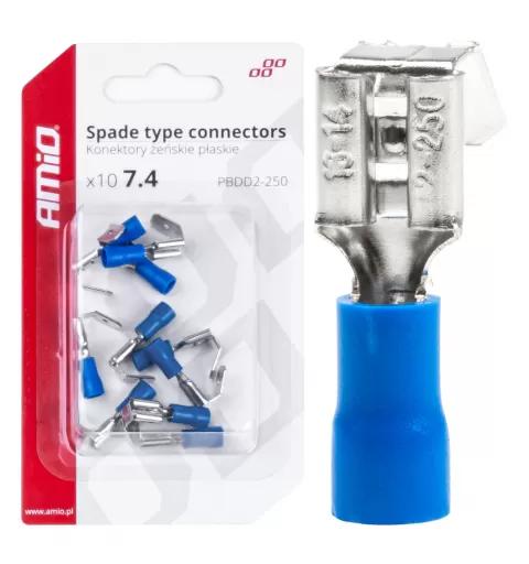 Plokščio tipo gnybtai 7,4/6,3mm 1,5-2,5mm² 15A, 10 vnt.