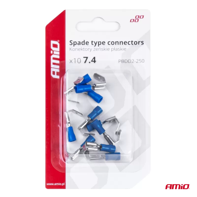 Plokščio tipo gnybtai 7,4/6,3mm 1,5-2,5mm² 15A, 10 vnt.