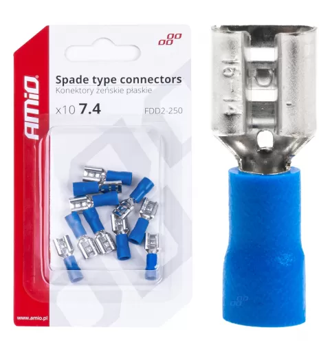 Plokščio tipo gnybtai 7,4mm 1,5-2,5mm² 15A, 10 vnt.