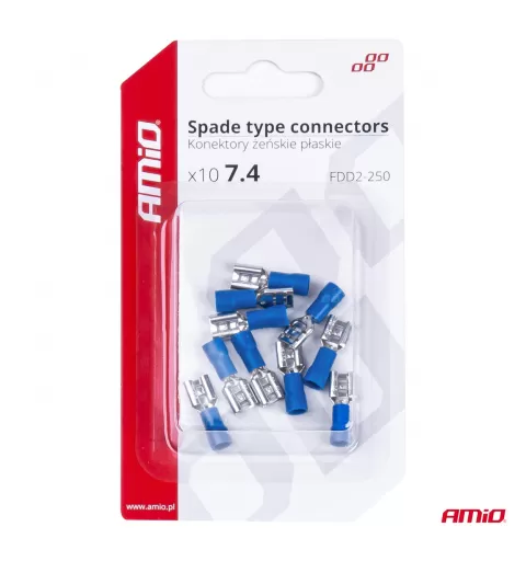 Plokščio tipo gnybtai 7,4mm 1,5-2,5mm² 15A, 10 vnt.