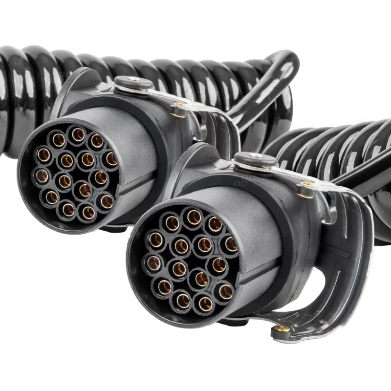 Spiralinis laidas TIR 2x 15 kontaktų 5m 24V AMIO-04382