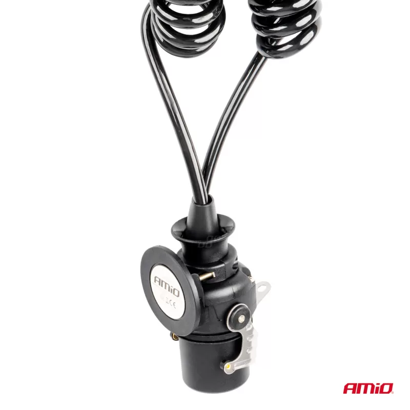 Spiralinis laidas TIR 2x 7 kontaktų 15 kontaktų, N/S tipo, 5m 24V AMIO-04381