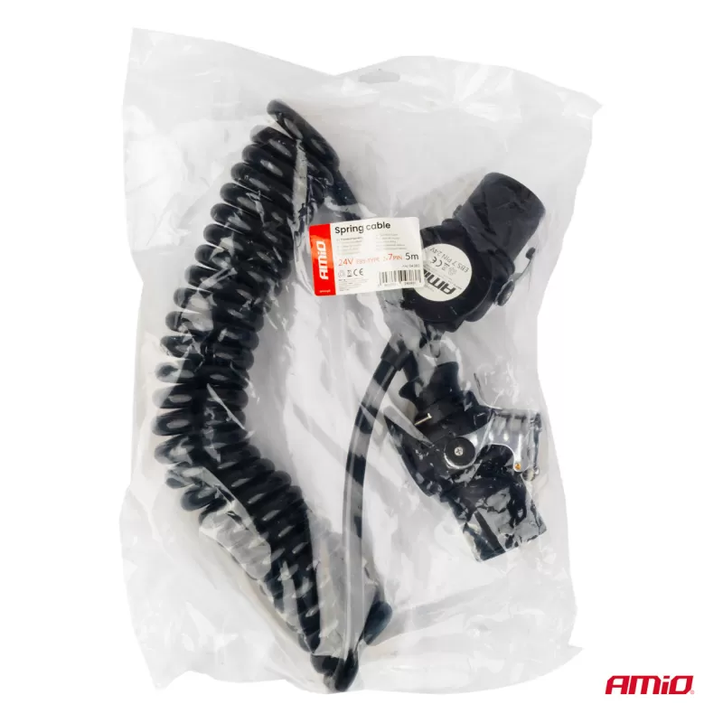 Spiralinis laidas TIR 2x 7 kontaktų, EBS tipo, 5m 24V AMIO-04383