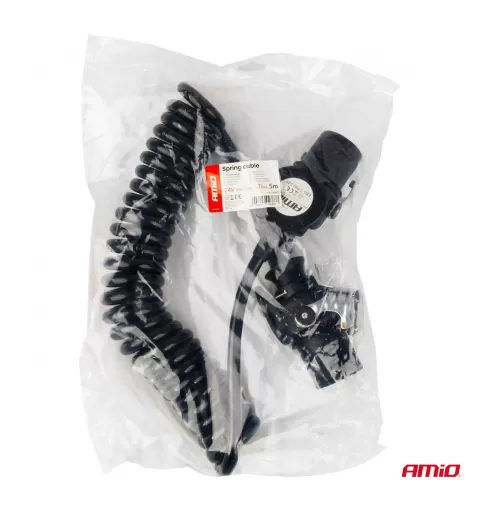 Spiralinis laidas TIR 2x 7 kontaktų, EBS tipo, 5m 24V AMIO-04383