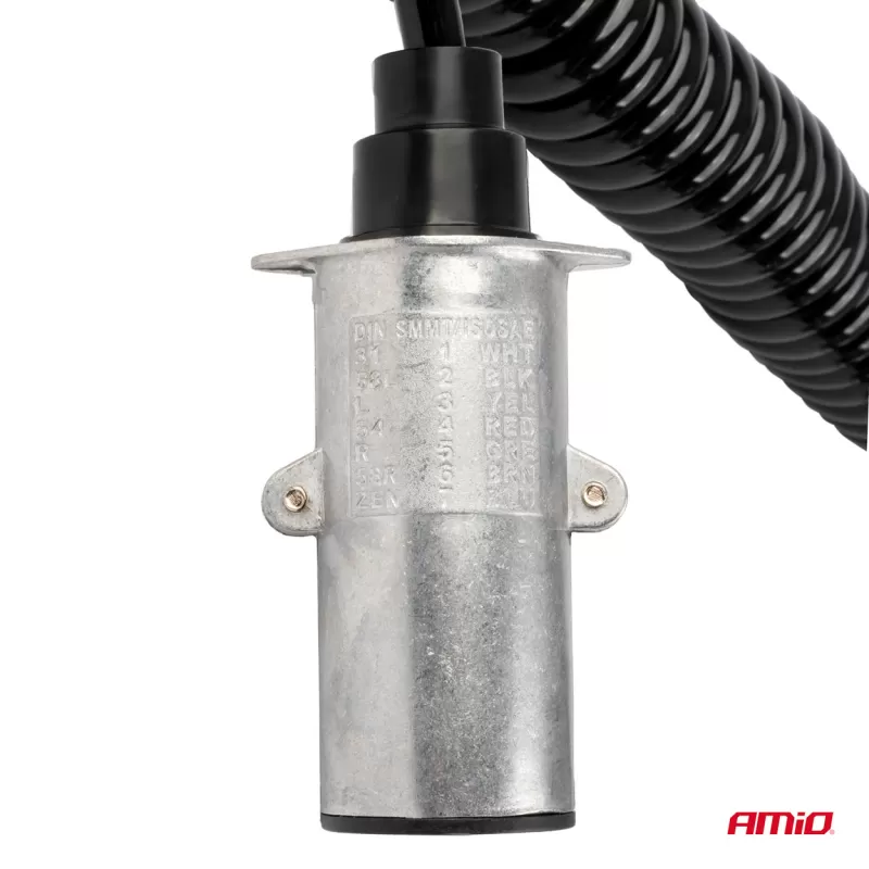 Spiralinis laidas TIR 2x 7 kontaktų, N tipo, 5m 24V AMIO-04379