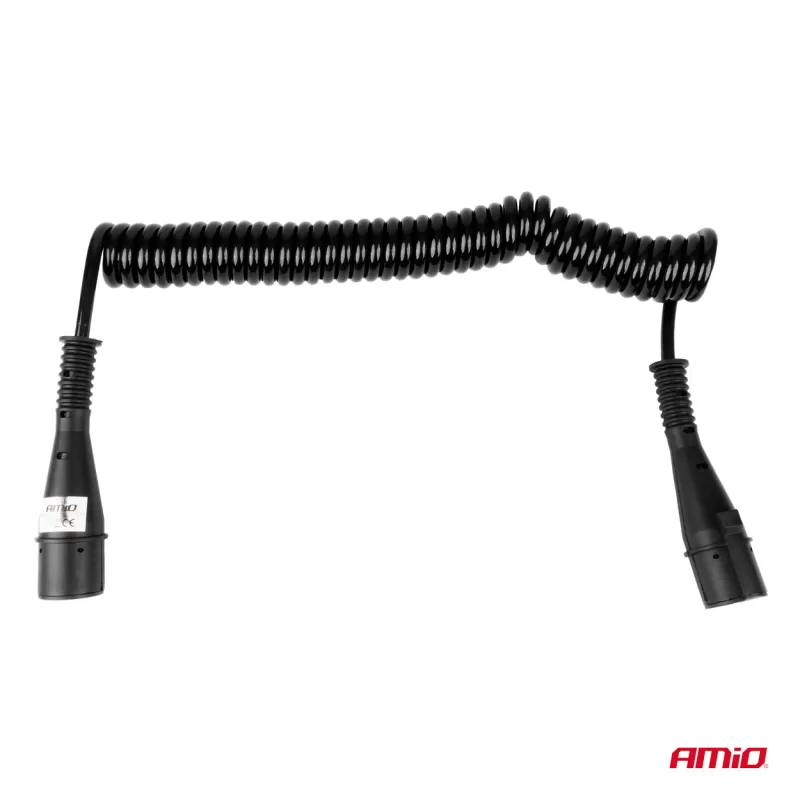 Spiralinis laidas TIR 2x 7 kontaktų, N tipo, 5m 24V AMIO-04380