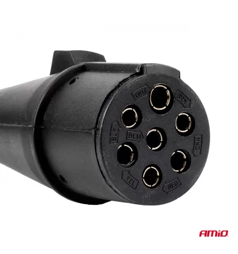 Spiralinis laidas TIR 2x 7 kontaktų, N tipo, 5m 24V AMIO-04380