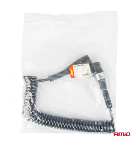 Spiralinis laidas TIR 2x 7 kontaktų, N tipo, 5m 24V AMIO-04380