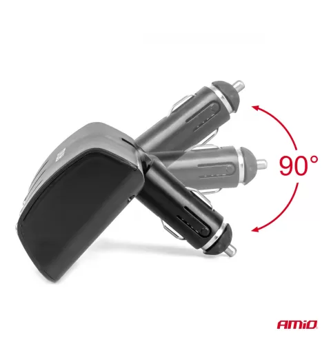 Trigubas prailgintuvo lizdas 12/24V 120W 90° AMIO-04358