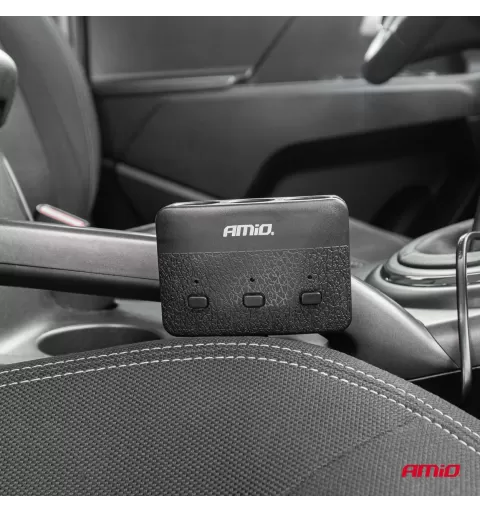 Trigubas prailgintuvo lizdo įkroviklis 2x USB A su ON/OFF mygtuku ir LED indikatoriumi 12/24V 100W 70cm AMIO-04363