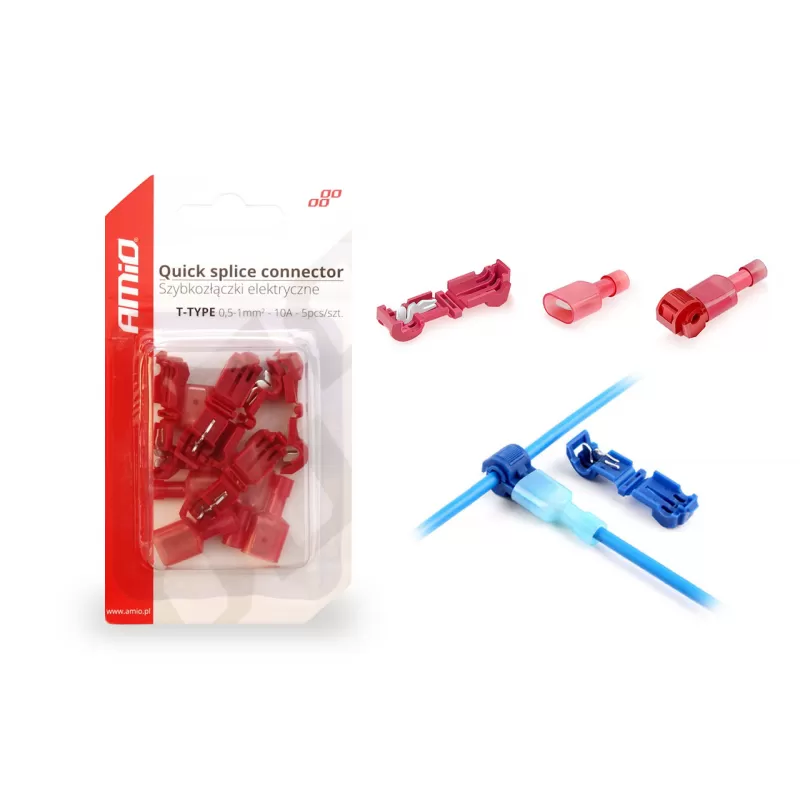 T tipo greitosios jungties jungiklis 0,5-1mm² 10A, 5 vnt., blisteris