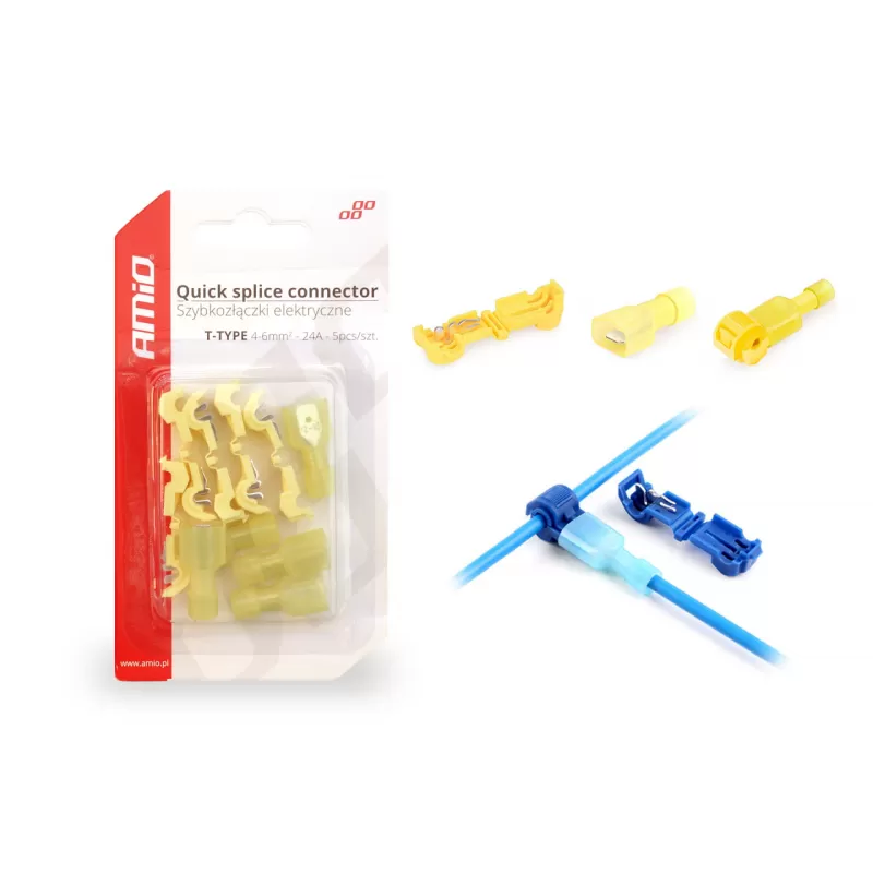 T tipo greitosios jungties jungiklis 0,4-6mm² 24A, 5 vnt., blisteris