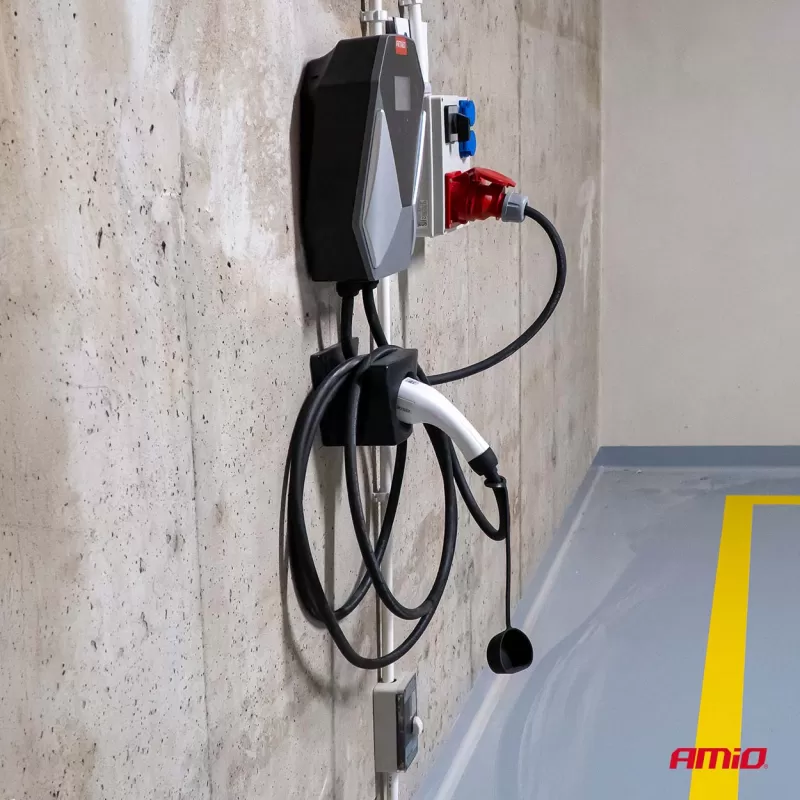 Sieninis elektromobilio įkroviklis, trifazis, 11kW 16A 400V AMIO-04842