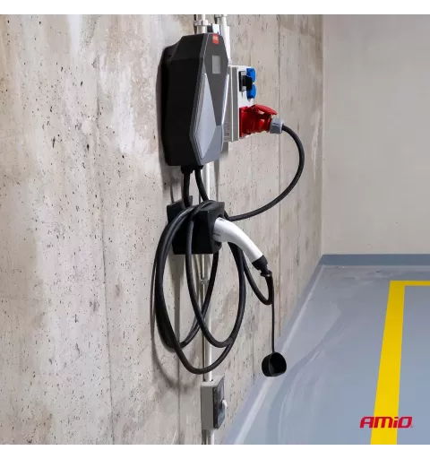 Sieninis elektromobilio įkroviklis, trifazis, 11kW 16A 400V AMIO-04842